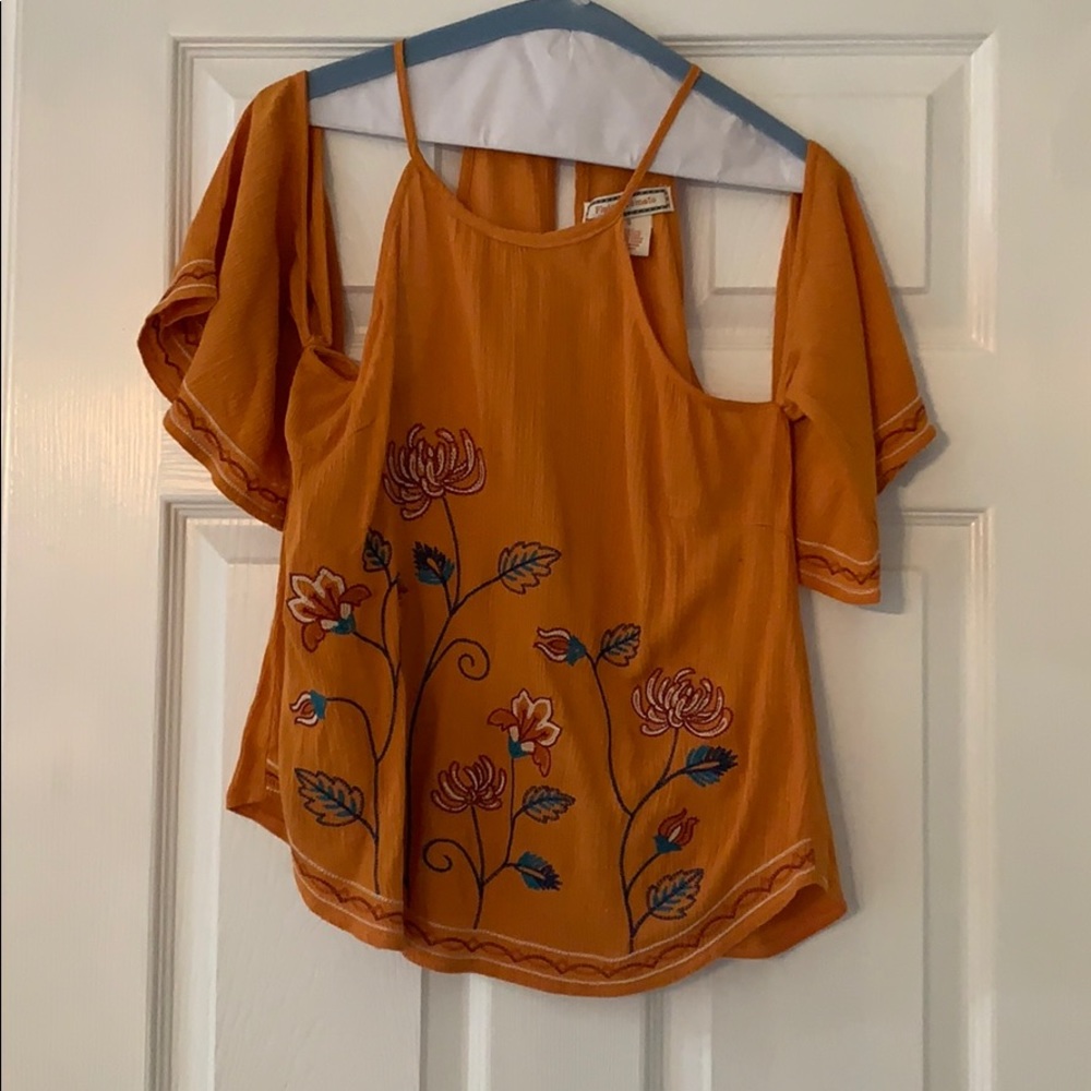 Orange Off the Shoulder Tank Top